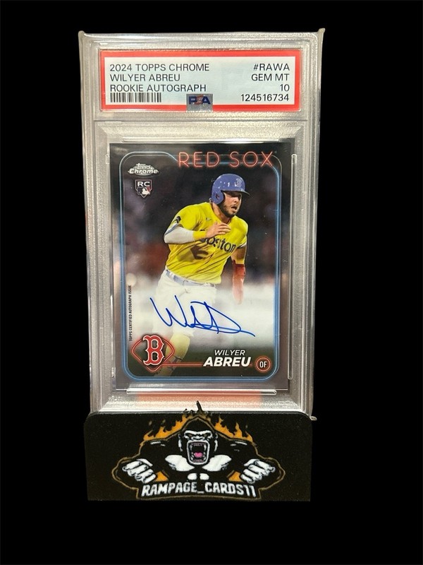 2024 Topps Chrome Wilyer Abreu Rookie Auto PSA 10 RC #RA-WA Red Sox