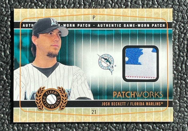 🔥JOSH BECKETT 2004 FLEER PATCHWORKS GAME USED JERSEY PATCH MLB LOGOMAN /99!🔥
