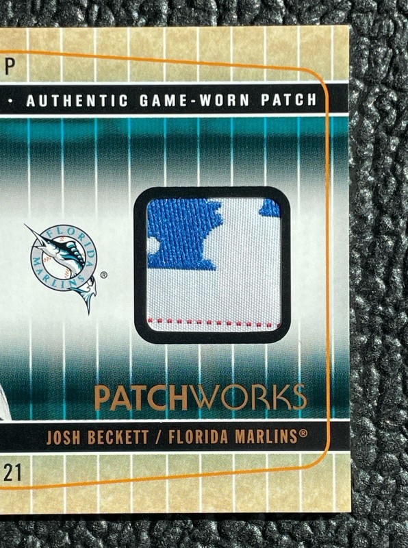 🔥JOSH BECKETT 2004 FLEER PATCHWORKS GAME USED JERSEY PATCH MLB LOGOMAN /99!🔥 view 2