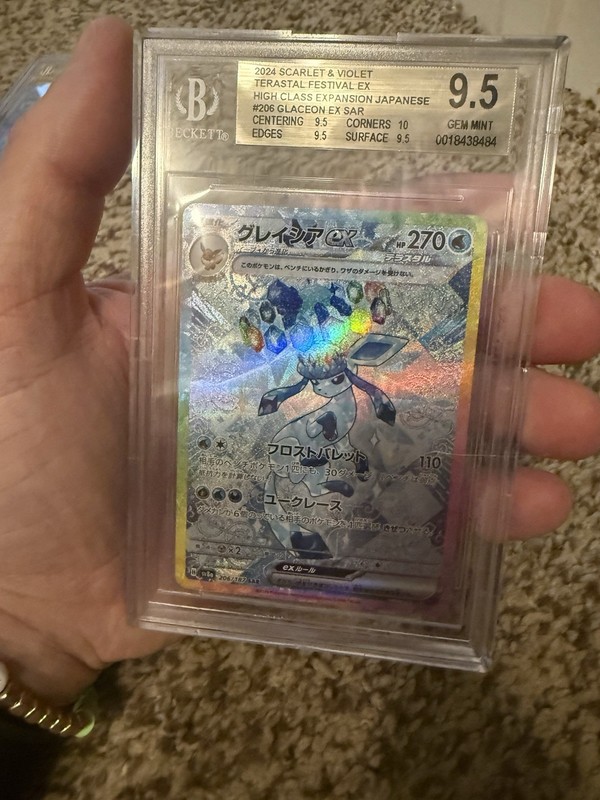 Pokemon TCG Terrastral Festival Glaceon EX Special Art Rare Card 206/187 BGS 9.5