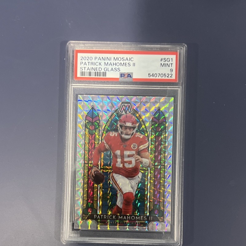 Panini 2020 Mosaic Stained Glass Insert Patrick Mahomes II SG1 PSA 9 Chiefs