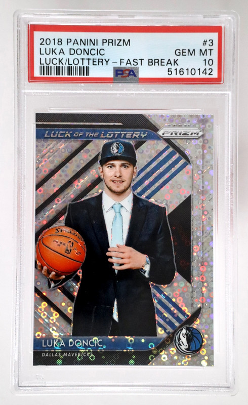 2018 Panini Prizm Luka Doncic Luck Lottery Fast Break Rookie PSA 10 RC #3 RA1