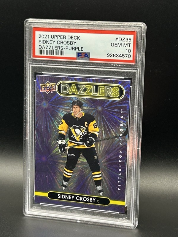 2021-22 Upper Deck Series 1 Dazzlers Purple Sidney Crosby #DZ-35 PSA 10