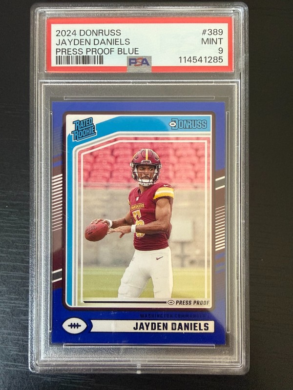 🔥2024 Panini Donruss Jayden Daniels Press Proof Blue PSA 9🔥