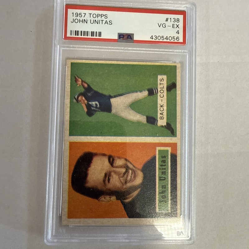 1957 TOPPS #138 JOHN UNITAS ROOKIE RC PSA 4