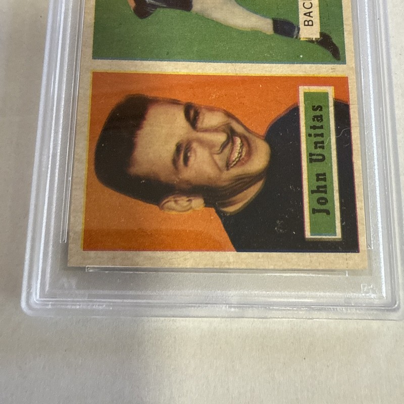 1957 TOPPS #138 JOHN UNITAS ROOKIE RC PSA 4 view 2