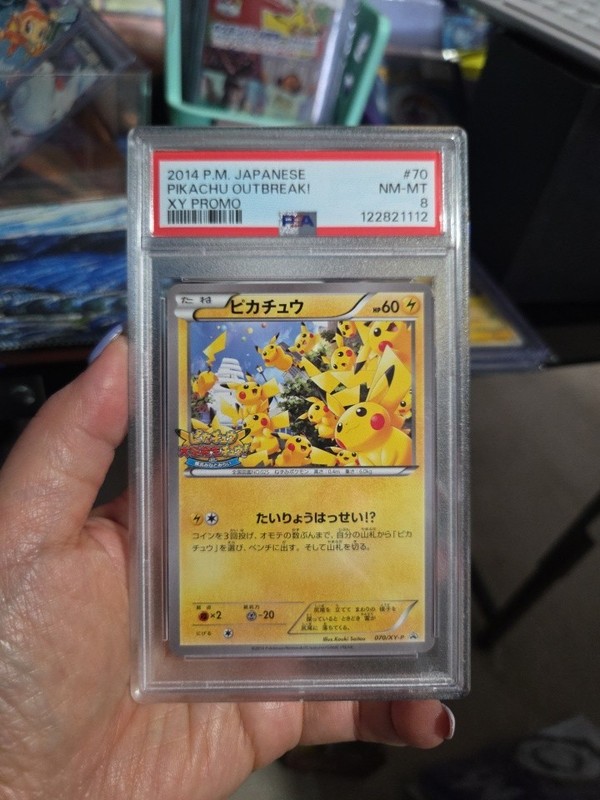 2014 POKEMON JPN XY PROMO #70 PIKACHU OUTBREAK! PSA 8 LOW Pop 