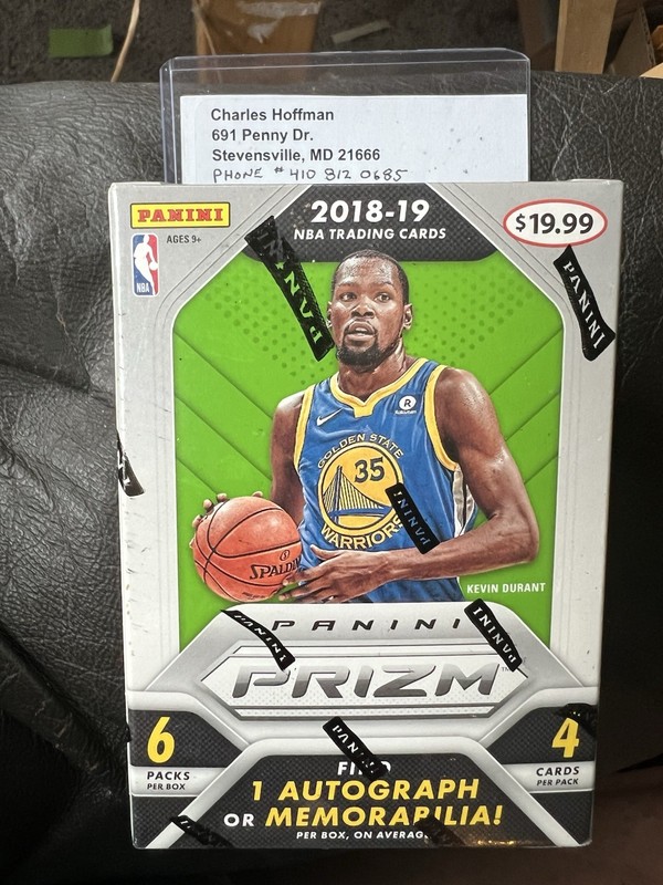 2018/19 Panini Prizm Basketball EXCLUSIVE Blaster Box-AUTO/MEM-Luka Doncic RC YR view 2