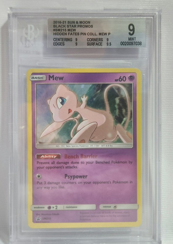 2019 Pokemon TCG Mew SM215 Black Star Promo BGS 9 Mint Holo Surface 9.5