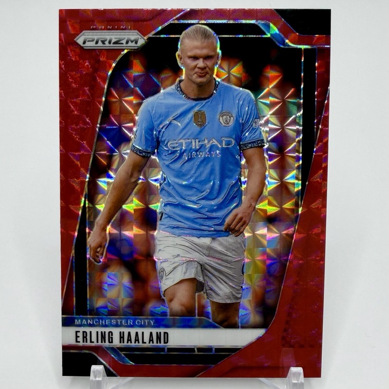 2024-25 Prizm Premier League ERLING HAALAND Red Mosaic Prizm FIFA CUP ‘26 Norway
