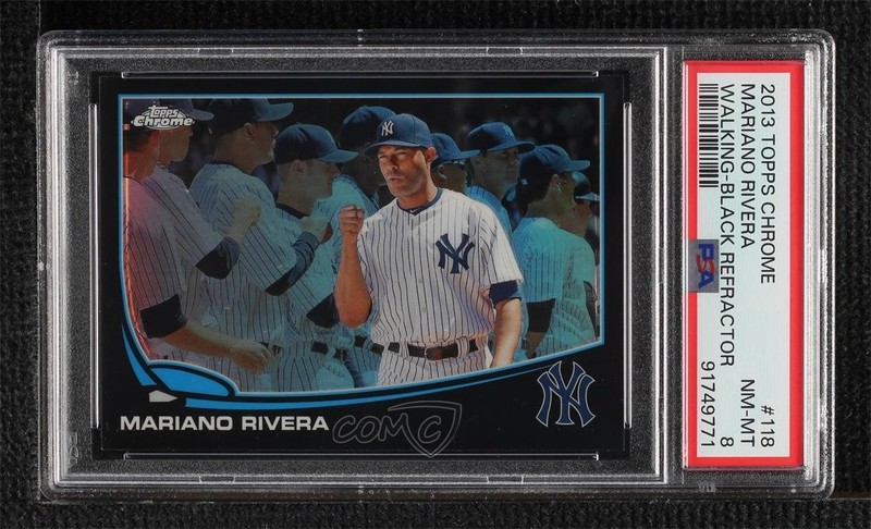 2013 Topps Chrome Black Refractor 52/100 Mariano Rivera #118 PSA 8 HOF 7xr