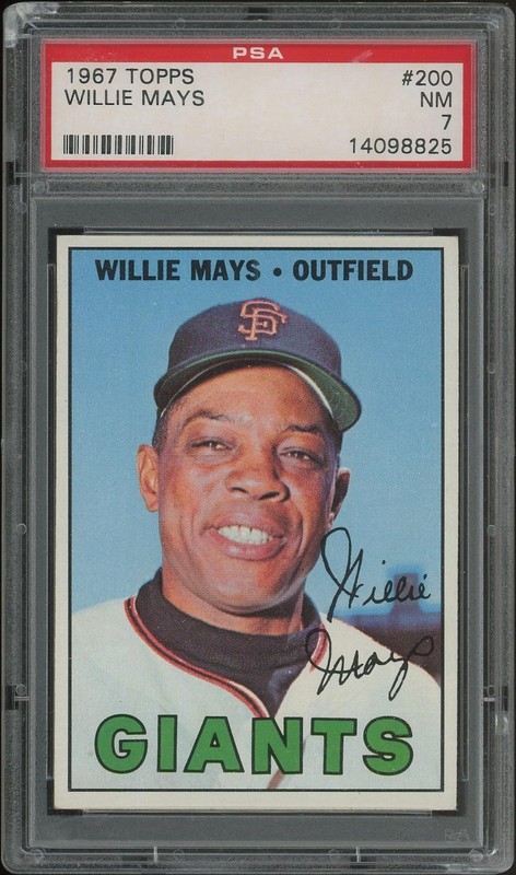 1967 Topps Baseball #200 Willie Mays PSA 7 (NM)