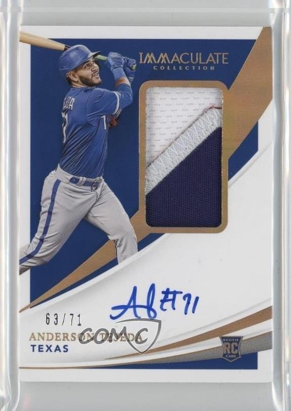 2021 Immaculate Rookie Jersey Number 63/71 Anderson Tejeda #167 Patch Auto 16hd