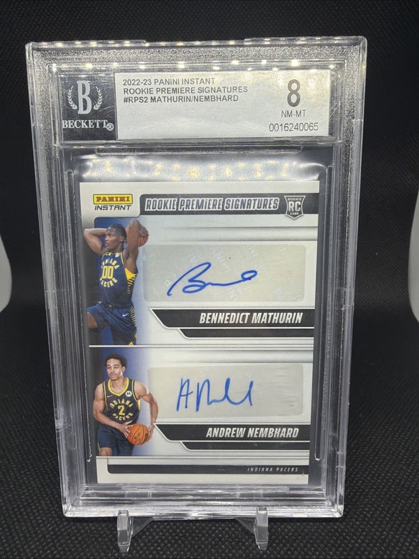 2022-23 Panini Instant Bennedict Mathurin Andrew Nembhard RC AUTO's 1/1 BGS 8