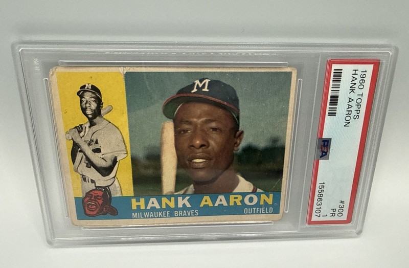 1960 Topps Hank Aaron #300 PSA PR 1 Milwaukee Braves HOF Vintage Baseball Card