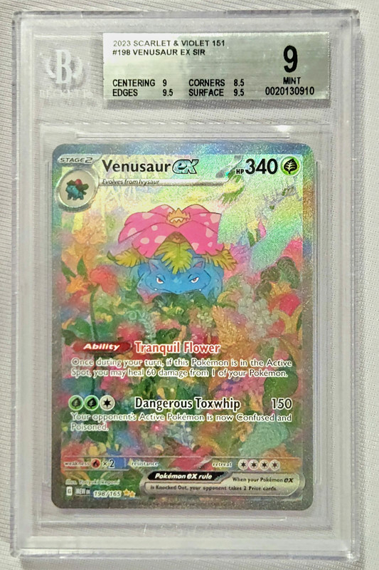 2023 Pokemon TCG Venusaur ex 198/165 SIR SV 151 BGS 9 Mint 9.5 Surface Edges