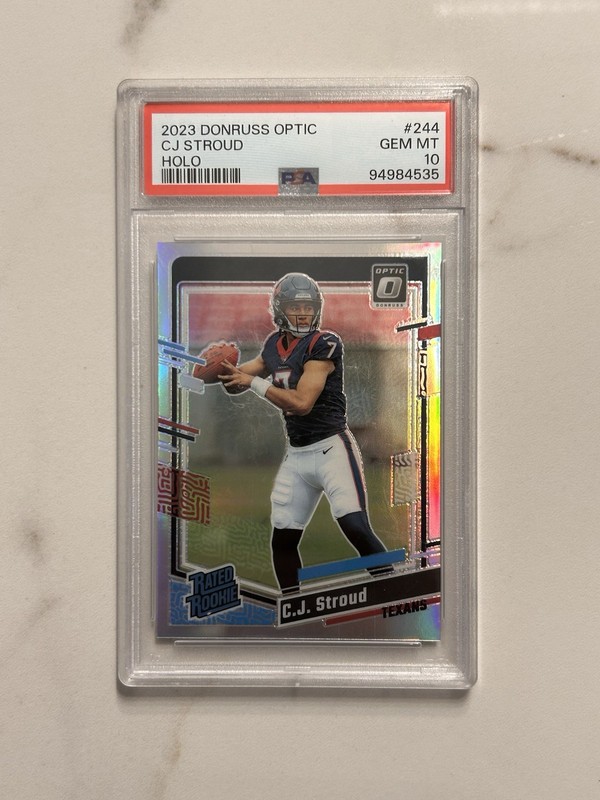 2023 Panini Donruss Optic CJ Stroud Holo #244 RC Rookie Gem Mint PSA 10 Texans