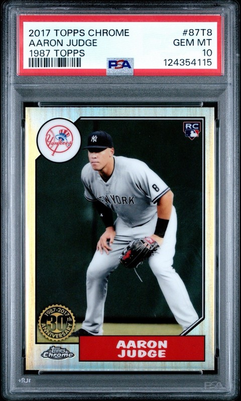 2017 Topps Chrome #87T-8 Aaron Judge RC Rookie 30th Anniversary Refractor PSA 10
