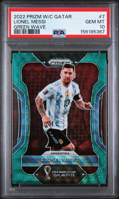 2022 Panini Prizm World Cup Qatar - Lionel Messi #7 Green Wave Prizm