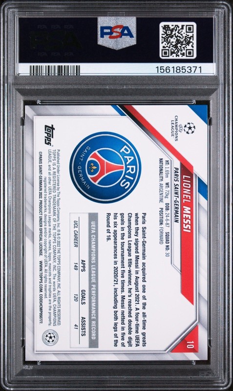 2021-22 Topps Uefa Champions League - Lionel Messi #10 Sparkle Foil view 2
