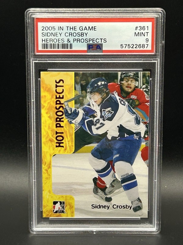 2005-06 In The Game Heroes and Prospects #361 Sidney Crosby PSA 9 view 1