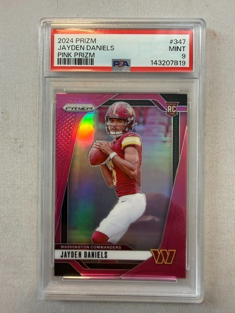 2024 Panini Prizm Pink Prizm Jayden Daniels Washington Commanders #347 RC PSA 9