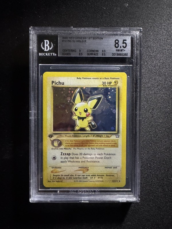 2000 Pokémon Neo Genesis #12 Pichu Holo 1st Edition Bgs 8.5
