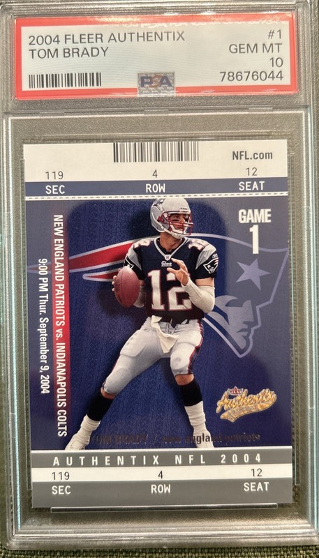 Tom Brady 2004 Fleer Authentix #1 PSA 10 New England Patriots  PSA 10 Gem Mint