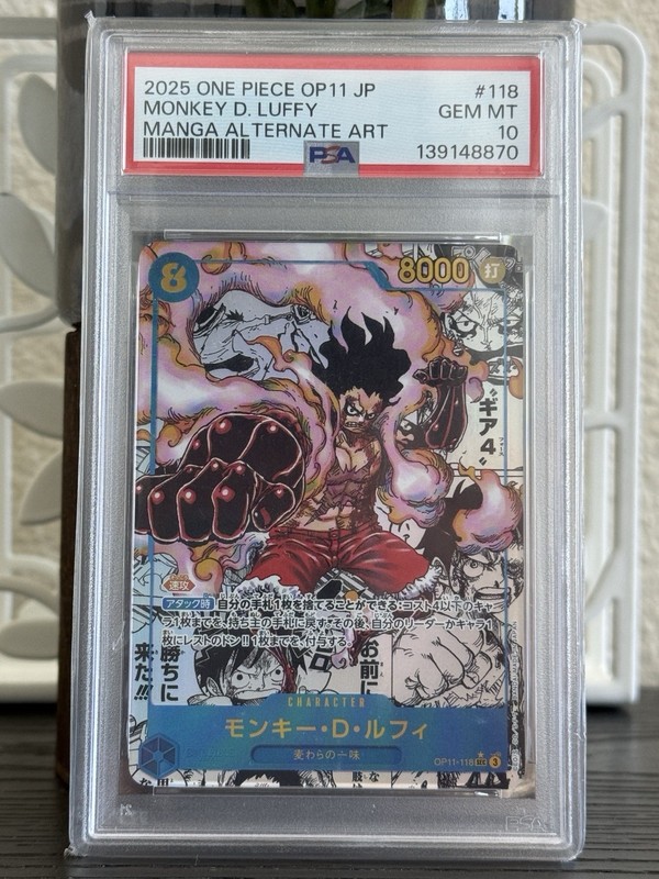 Manga Monkey.D.Luffy OP11-118 Alternate Art Secret Rare Foil PSA 10 2025