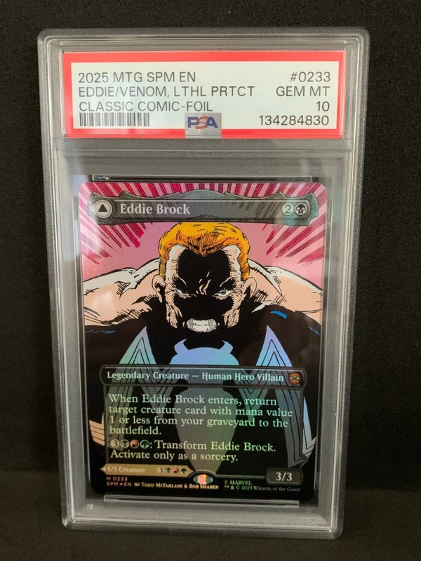 MTG 2025 MARVEL'S SPIDER-MAN  #0233 EDDIE BROCK PROTECTOR PSA 10