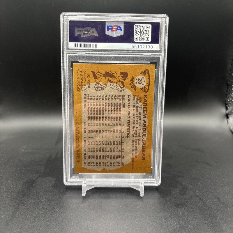 1981-82 Topps Kareem Abdul-Jabbar #20 PSA EX-MT Freshly Slabbed view 2