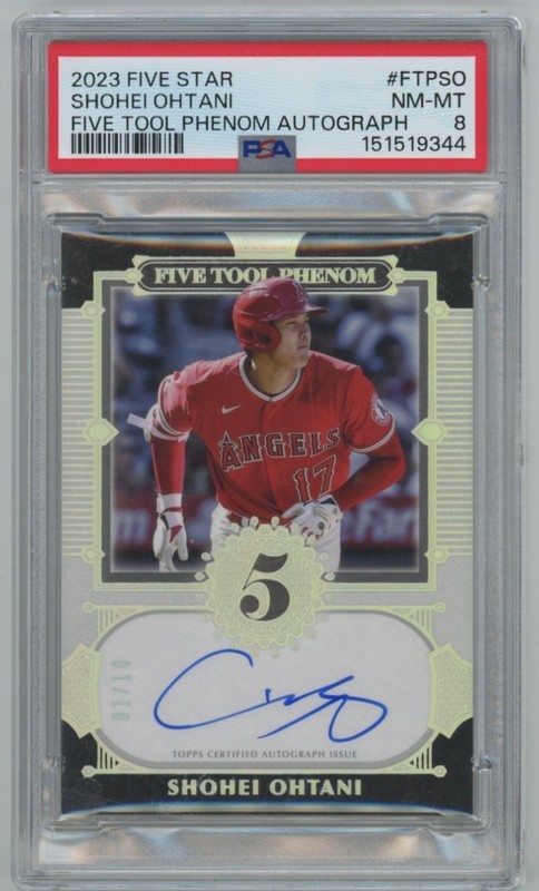 2023 Topps Five Star Five Tool Phenom Shohei Ohtani Auto #01/10 PSA 8 Autograph