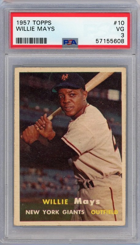 1957 Topps Willie Mays #10 PSA 3 Vintage Baseball Giants HOF Graded