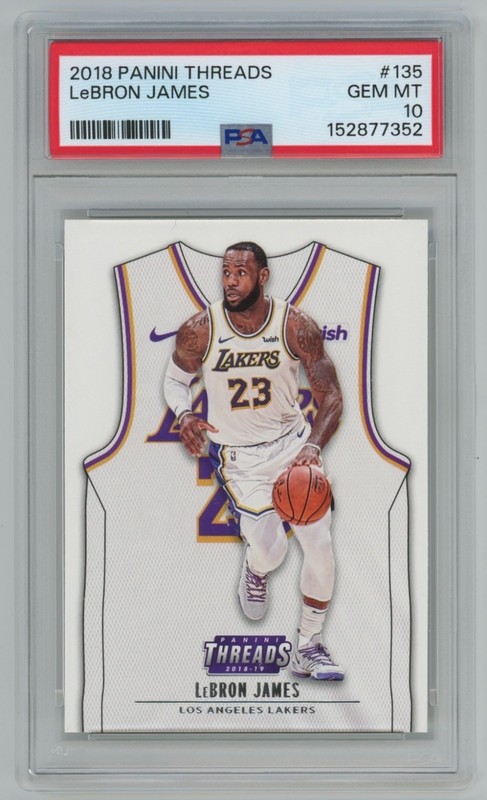 2018-19 Panini Threads Lebron James #135 PSA 10 Lakers