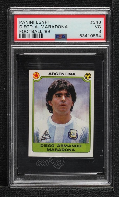 1988-89 Panini Football 89 (Egypt) Diego Maradona #343 PSA 3 0o4d