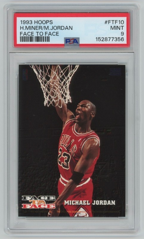 1993-94 Hoops Face to Face Michael Jordan Harold Miner PSA 9 #FTF10 Bulls / Heat