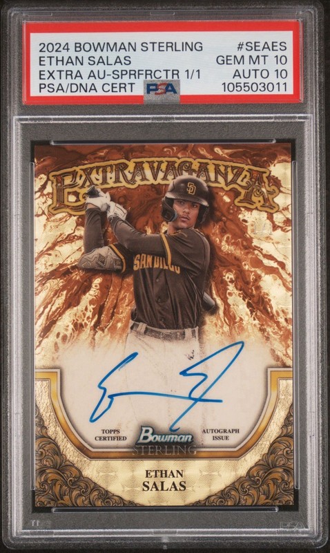 2024 Bowman Sterling Sterling Extravaganza Ethan Salas.  1/1 PSA 10 Gem Mint