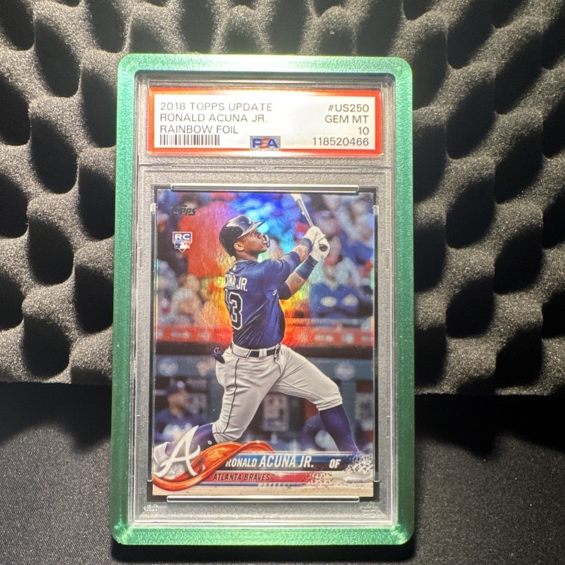 Topps 2018 Update Ronald Acuna Jr. Rainbow Foil #US250 Braves PSA 10