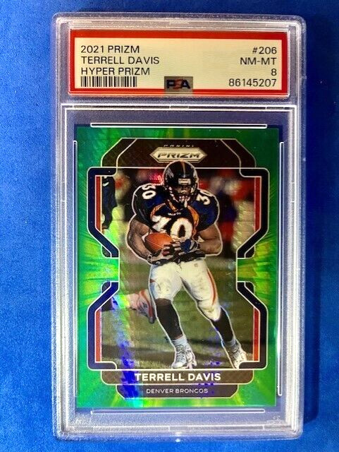 NFL - Terrell Davis 2021 Panini Prizm Hyper Prizm /175 PSA 8 - Broncos