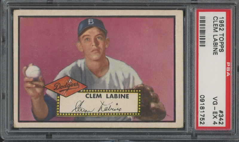 1952 Topps Baseball #342 Clem Labine High Number VG-EX PSA 4