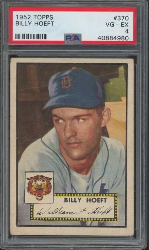 1952 Topps Baseball #370 Billy Hoeft High Number VG-EX PSA 4