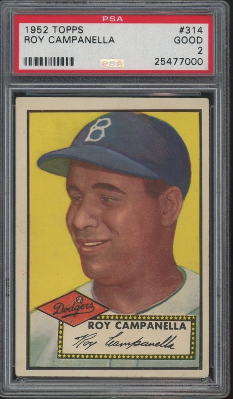 1952 Topps Baseball #314 Roy Campanella High Number Good PSA 2