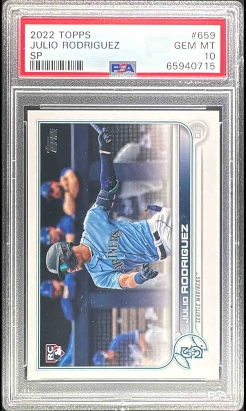 2022 TOPPS SERIES 2-SP #659 JULIO RODRIGUEZ ROOKIE RC PSA 10 view 1