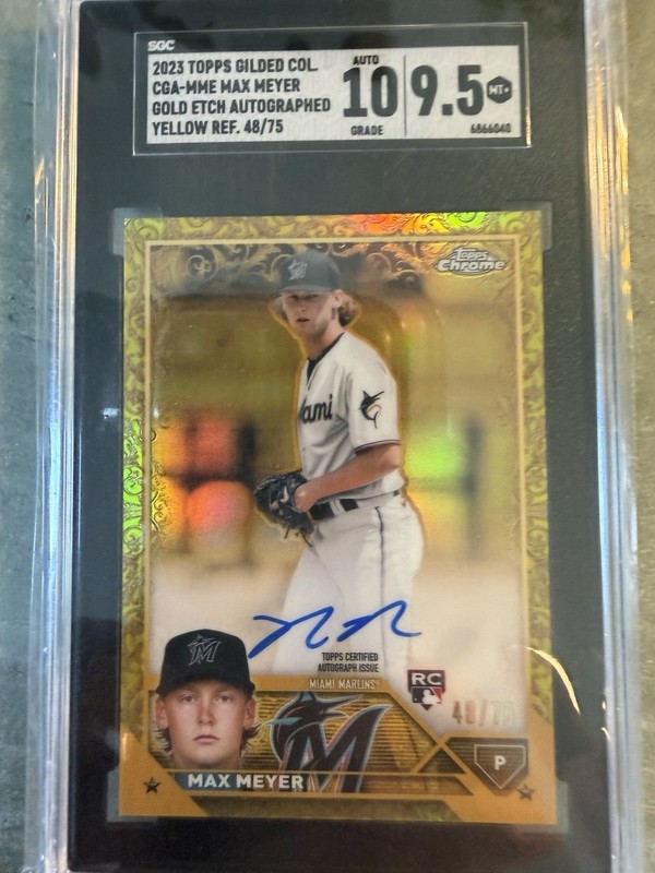 2023 Topps Chrome Max Meyer Gilded Collection Gold AUTO RC/75 Mint! 💎 9.5 / 10