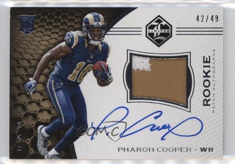 2016 Panini Limited Rookie Spotlight Silver 42/49 Pharoh Cooper Patch Auto 0v0