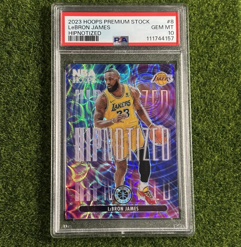LeBron James Hipnotized 2023 Hoops Premium Stock #8 SSP Case Hit PSA 10 Low Pop