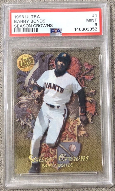 1996 ULTRA SEASON CROWNS GOLD MEDALLION PSA 9 #1 BARRY BONDS LOW POP GIANTS