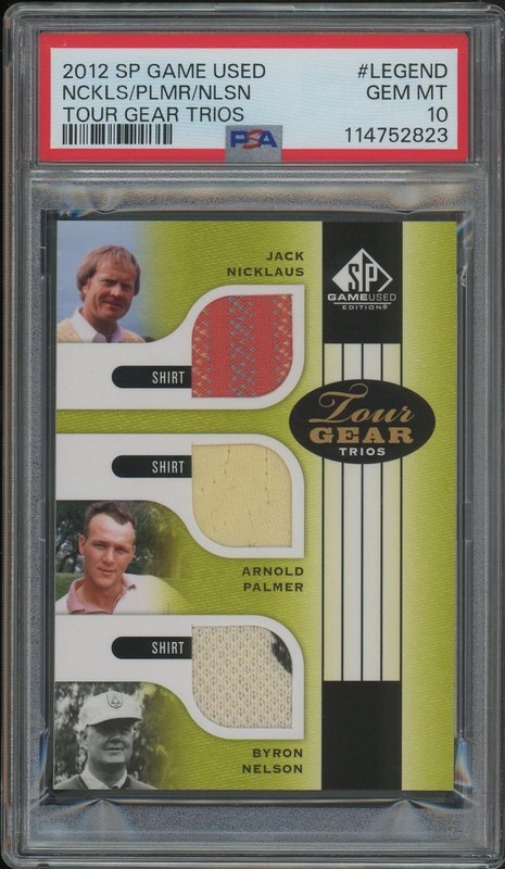 2012 SP Game Used Jack Nicklaus Arnold Palmer Byron Nelson Shirt PSA 10