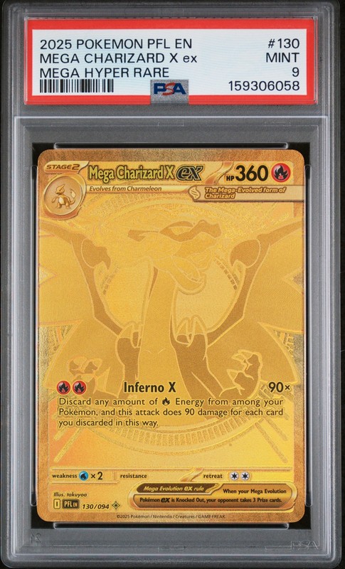 MEGA CHARIZARD X EX Phantasmal Flames Mega Hyper Rare #130 PSA 9 Pokemon