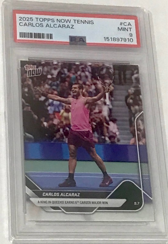 CARLOS ALCARAZ  2025  TOPPS NOW  TENNIS  #CA  MINT    PSA 9  FREE SHIPPING